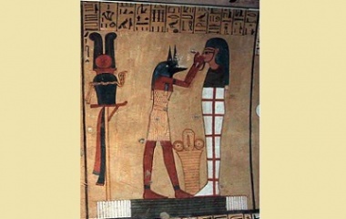 Anubis with a mummy