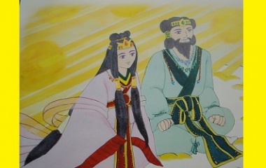 Drawing of Izanagi and Izanami