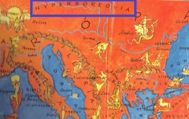 Hyperborea in shown as Arctic continent