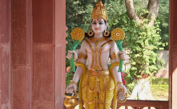 A statue of deity Vishnu