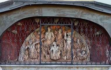 Purgatory scene in church